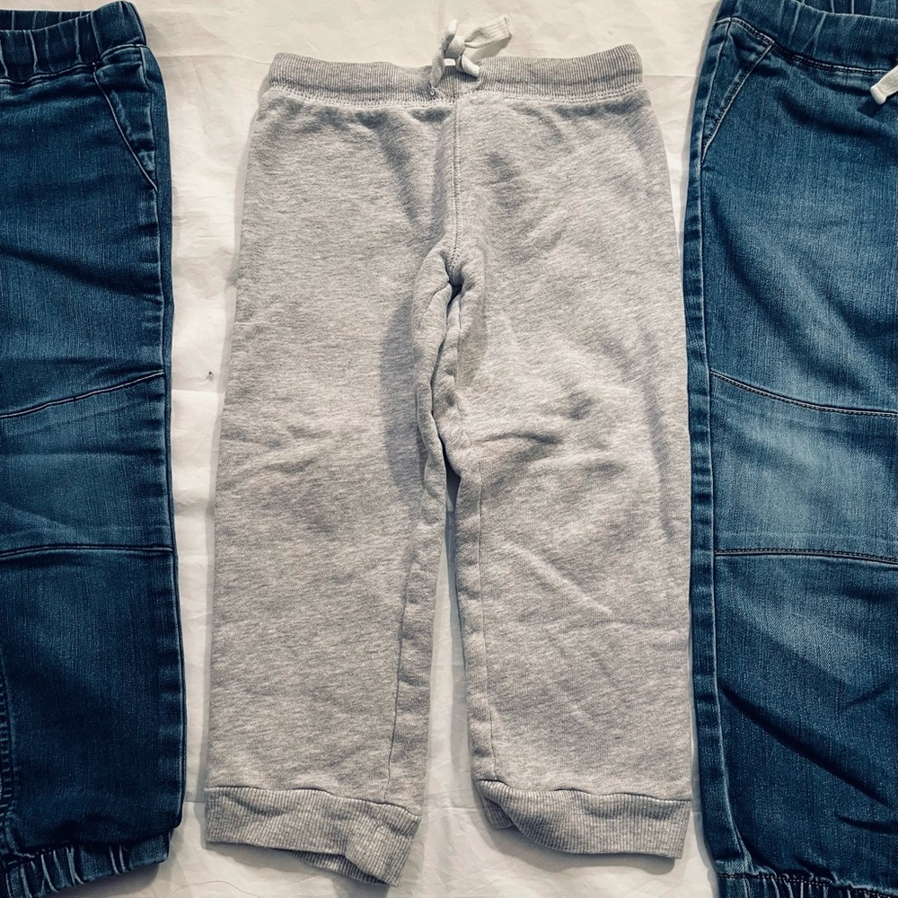 Set (3) Toddler 4T Pants Simple Joys Carter’s Denim Jeans Gray Joggers - Picture 4 of 10